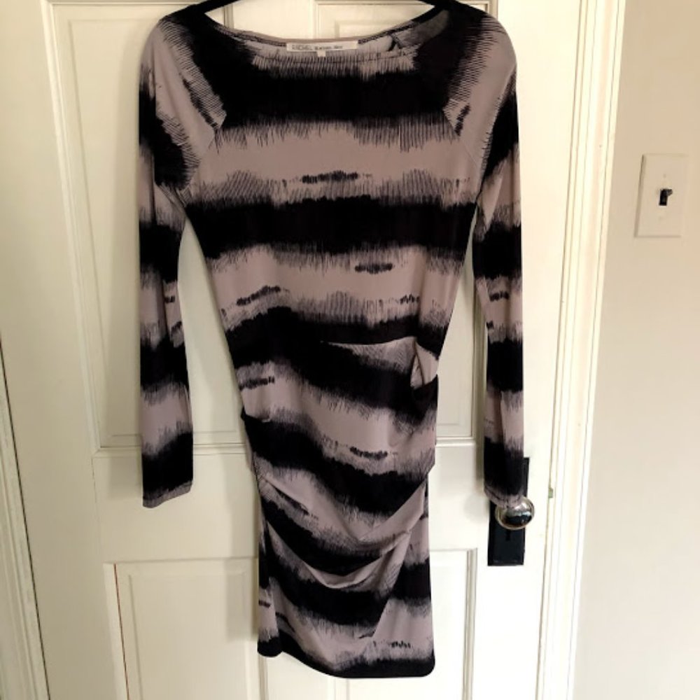 Rachel Roy Black/Cream Tie Dye Bodycon Dress